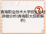 青海职业技术大学招生计划详细分析(青海职大招新解析)