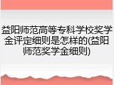 益阳师范高等专科学校奖学金评定细则是怎样的(益阳师范奖学金细则)