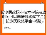 长沙民政职业技术学院就读期间可以申请哪些奖学金(长沙民政奖学金申请)