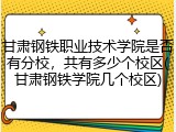 甘肃钢铁职业技术学院是否有分校，共有多少个校区(甘肃钢铁学院几个校区)