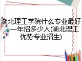 湖北理工学院什么专业最好，一年招多少人(湖北理工优势专业招生)