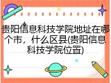 贵阳信息科技学院地址在哪个市，什么区县(贵阳信息科技学院位置)