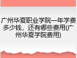 广州华夏职业学院一年学费多少钱，还有哪些费用(广州华夏学院费用)