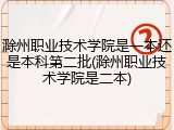 滁州职业技术学院是一本还是本科第二批(滁州职业技术学院是二本)