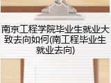 南京工程学院毕业生就业大致去向如何(南工程毕业生就业去向)