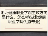 湖北健康职业学院主攻方向是什么，怎么样(湖北健康职业学院优势专业)