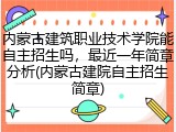 内蒙古建筑职业技术学院能自主招生吗，最近一年简章分析(内蒙古建院自主招生简章)