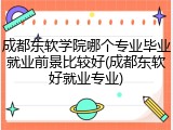 成都东软学院哪个专业毕业就业前景比较好(成都东软好就业专业)