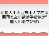 新疆天山职业技术大学在读期间怎么申请助学贷款(新疆天山助学贷款)