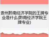 贵州黔南经济学院的王牌专业是什么(黔南经济学院王牌专业)