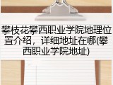 攀枝花攀西职业学院地理位置介绍，详细地址在哪(攀西职业学院地址)