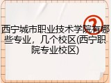 西宁城市职业技术学院有哪些专业，几个校区(西宁职院专业校区)
