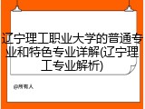 辽宁理工职业大学的普通专业和特色专业详解(辽宁理工专业解析)