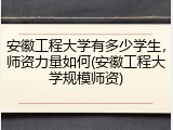 安徽工程大学有多少学生，师资力量如何(安徽工程大学规模师资)
