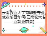 云南农业大学有哪些专业，就业前景如何(云南农大专业就业前景)