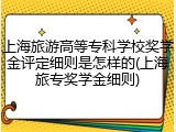 上海旅游高等专科学校奖学金评定细则是怎样的(上海旅专奖学金细则)