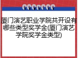 厦门演艺职业学院共开设有哪些类型奖学金(厦门演艺学院奖学金类型)