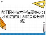 内江职业技术学院要多少分才能进(内江职院录取分数线)
