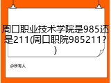 周口职业技术学院是985还是211(周口职院985211？)