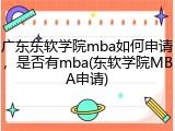 广东东软学院mba如何申请，是否有mba(东软学院MBA申请)
