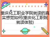 重庆化工职业学院就读的真实感觉如何(重庆化工职院就读体验)