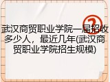 武汉商贸职业学院一届招收多少人，最近几年(武汉商贸职业学院招生规模)