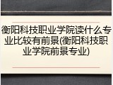 衡阳科技职业学院读什么专业比较有前景(衡阳科技职业学院前景专业)