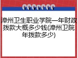 漳州卫生职业学院一年财政拨款大概多少钱(漳州卫院年拨款多少)