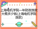 上海电机学院一年财政拨款大概多少钱(上海电机学院拨款)