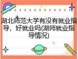 湖北师范大学有没有就业指导，好就业吗(湖师就业指导情况)
