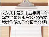 西安城市建设职业学院一年奖学金最多能拿多少(西安城建学院奖学金最高金额)