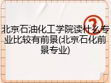 北京石油化工学院读什么专业比较有前景(北京石化前景专业)