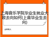 上海音乐学院毕业生就业大致去向如何(上音毕业生去向)