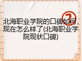 北海职业学院的口碑如何，现在怎么样了(北海职业学院现状口碑)