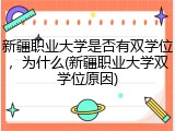 新疆职业大学是否有双学位，为什么(新疆职业大学双学位原因)