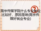 南京传媒学院什么专业就业比较好，原因是啥(南京传媒好就业专业)