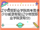 辽宁商贸职业学院高考需多少分能录取呢(辽宁商贸职业学院录取分)