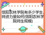 信阳农林学院有多少学生，师资力量如何(信阳农林学院师生规模)