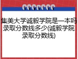 集美大学诚毅学院是一本吗录取分数线多少(诚毅学院录取分数线)