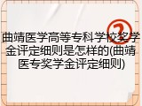 曲靖医学高等专科学校奖学金评定细则是怎样的(曲靖医专奖学金评定细则)