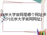 北京大学官网是哪个网址多少(北京大学官网网址)