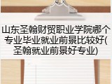 山东圣翰财贸职业学院哪个专业毕业就业前景比较好(圣翰就业前景好专业)
