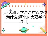 河北医科大学是否有双学位，为什么(河北医大双学位原因)