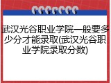 武汉光谷职业学院一般要多少分才能录取(武汉光谷职业学院录取分数)