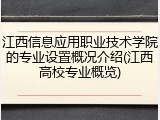 江西信息应用职业技术学院的专业设置概况介绍(江西高校专业概览)