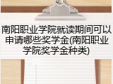 南阳职业学院就读期间可以申请哪些奖学金(南阳职业学院奖学金种类)