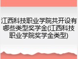 江西科技职业学院共开设有哪些类型奖学金(江西科技职业学院奖学金类型)