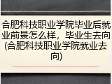 合肥科技职业学院毕业后就业前景怎么样，毕业生去向(合肥科技职业学院就业去向)
