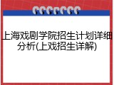 上海戏剧学院招生计划详细分析(上戏招生详解)