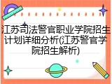 江苏司法警官职业学院招生计划详细分析(江苏警官学院招生解析)